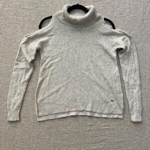 Hollister Women’s Open Shoulder Cream Colored Turtleneck Size Small